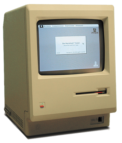 The first Macintosh computer model from 1984